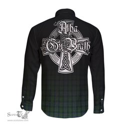 ScotsTee Shop Scottish Scott Hunting Clan Crest Tartan Alba Gu Brath Celtic Inspired Tartan Long Sleeve Shirt
