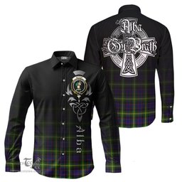 ScotsTee Shop Scottish Watson Modern Clan Crest Tartan Alba Gu Brath Celtic Inspired Tartan Long Sleeve Shirt