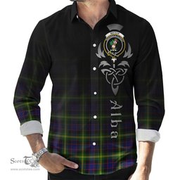 ScotsTee Shop Scottish Watson Modern Clan Crest Tartan Alba Gu Brath Celtic Inspired Tartan Long Sleeve Shirt