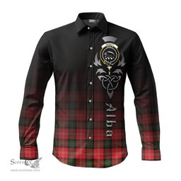 ScotsTee Shop Scottish Nesbitt Modern Clan Crest Tartan Alba Gu Brath Celtic Inspired Tartan Long Sleeve Shirt