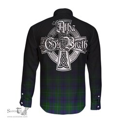 ScotsTee Shop Scottish Oliphant Clan Crest Tartan Alba Gu Brath Celtic Inspired Tartan Long Sleeve Shirt