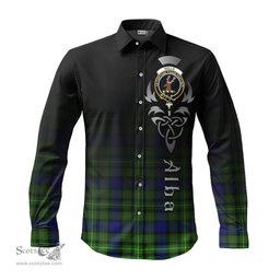 ScotsTee Shop Scottish Rollo Modern Clan Crest Tartan Alba Gu Brath Celtic Inspired Tartan Long Sleeve Shirt