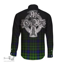 ScotsTee Shop Scottish Rollo Modern Clan Crest Tartan Alba Gu Brath Celtic Inspired Tartan Long Sleeve Shirt