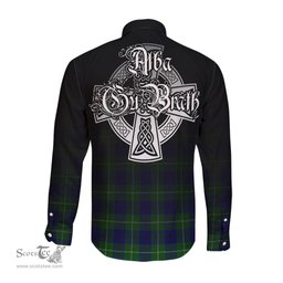 ScotsTee Shop Scottish Oliphant Modern Clan Crest Tartan Alba Gu Brath Celtic Inspired Tartan Long Sleeve Shirt