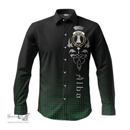 ScotsTee Shop Scottish MacLean of Duart Hunting Clan Crest Tartan Alba Gu Brath Celtic Inspired Tartan Long Sleeve Shirt