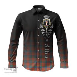 ScotsTee Shop Scottish Robertson Ancient Clan Crest Tartan Alba Gu Brath Celtic Inspired Tartan Long Sleeve Shirt