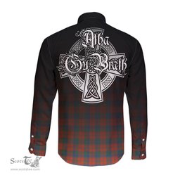 ScotsTee Shop Scottish Robertson Ancient Clan Crest Tartan Alba Gu Brath Celtic Inspired Tartan Long Sleeve Shirt