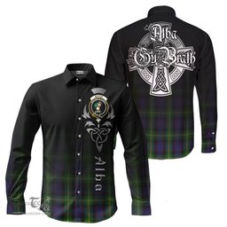 ScotsTee Shop Scottish Watson Clan Crest Tartan Alba Gu Brath Celtic Inspired Tartan Long Sleeve Shirt