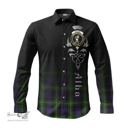 ScotsTee Shop Scottish Watson Clan Crest Tartan Alba Gu Brath Celtic Inspired Tartan Long Sleeve Shirt