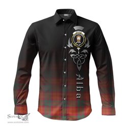 ScotsTee Shop Scottish MacNab Ancient Clan Crest Tartan Alba Gu Brath Celtic Inspired Tartan Long Sleeve Shirt