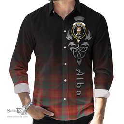 ScotsTee Shop Scottish MacNab Ancient Clan Crest Tartan Alba Gu Brath Celtic Inspired Tartan Long Sleeve Shirt