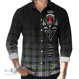 ScotsTee Shop Scottish MacNaughton Dress Clan Crest Tartan Alba Gu Brath Celtic Inspired Tartan Long Sleeve Shirt