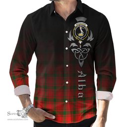 ScotsTee Shop Scottish MacQuarrie Modern Clan Crest Tartan Alba Gu Brath Celtic Inspired Tartan Long Sleeve Shirt