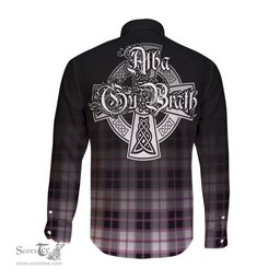 ScotsTee Shop Scottish MacPherson Hunting Modern Clan Crest Tartan Alba Gu Brath Celtic Inspired Tartan Long Sleeve Shirt