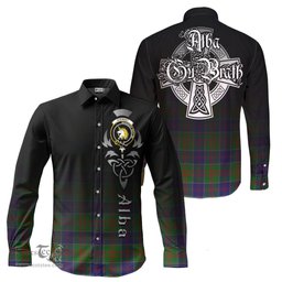 ScotsTee Shop Scottish Stewart of Appin Hunting Modern Clan Crest Tartan Alba Gu Brath Celtic Inspired Tartan Long Sleeve Shirt