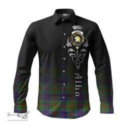 ScotsTee Shop Scottish Stewart of Appin Hunting Modern Clan Crest Tartan Alba Gu Brath Celtic Inspired Tartan Long Sleeve Shirt