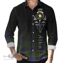 ScotsTee Shop Scottish Stewart of Appin Hunting Modern Clan Crest Tartan Alba Gu Brath Celtic Inspired Tartan Long Sleeve Shirt
