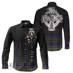 ScotsTee Shop Scottish Whitefoord Modern Clan Crest Tartan Alba Gu Brath Celtic Inspired Tartan Long Sleeve Shirt
