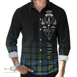ScotsTee Shop Scottish McCoy Ancient Clan Crest Tartan Alba Gu Brath Celtic Inspired Tartan Long Sleeve Shirt