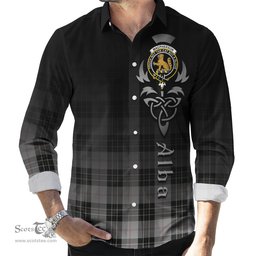 ScotsTee Shop Scottish MacPherson Dress Clan Crest Tartan Alba Gu Brath Celtic Inspired Tartan Long Sleeve Shirt