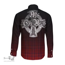 ScotsTee Shop Scottish Rose of Kilravock Clan Crest Tartan Alba Gu Brath Celtic Inspired Tartan Long Sleeve Shirt