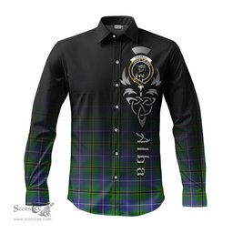 ScotsTee Shop Scottish Turnbull Hunting Clan Crest Tartan Alba Gu Brath Celtic Inspired Tartan Long Sleeve Shirt