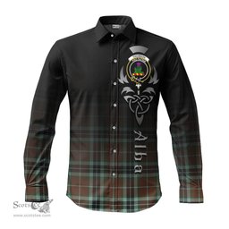 ScotsTee Shop Scottish Thomson Hunting Modern Clan Crest Tartan Alba Gu Brath Celtic Inspired Tartan Long Sleeve Shirt