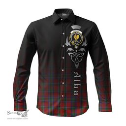 ScotsTee Shop Scottish Sinclair Clan Crest Tartan Alba Gu Brath Celtic Inspired Tartan Long Sleeve Shirt