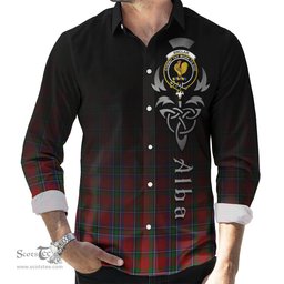 ScotsTee Shop Scottish Sinclair Clan Crest Tartan Alba Gu Brath Celtic Inspired Tartan Long Sleeve Shirt