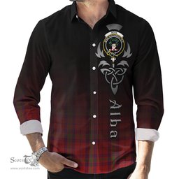 ScotsTee Shop Scottish Ross Old Clan Crest Tartan Alba Gu Brath Celtic Inspired Tartan Long Sleeve Shirt