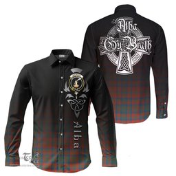 ScotsTee Shop Scottish Matheson Ancient Clan Crest Tartan Alba Gu Brath Celtic Inspired Tartan Long Sleeve Shirt