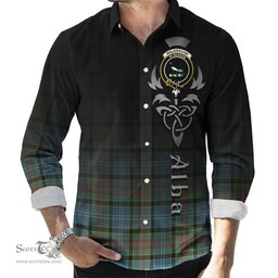 ScotsTee Shop Scottish Walkinshaw Clan Crest Tartan Alba Gu Brath Celtic Inspired Tartan Long Sleeve Shirt