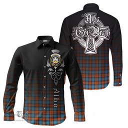 ScotsTee Shop Scottish MacLachlan Ancient Clan Crest Tartan Alba Gu Brath Celtic Inspired Tartan Long Sleeve Shirt