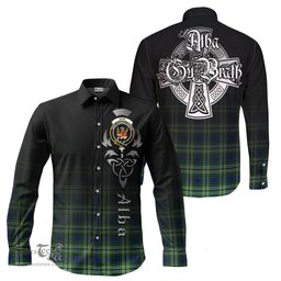 ScotsTee Shop Scottish Mow Clan Crest Tartan Alba Gu Brath Celtic Inspired Tartan Long Sleeve Shirt