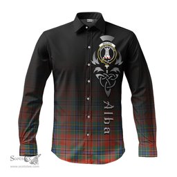 ScotsTee Shop Scottish MacLean of Duart Ancient Clan Crest Tartan Alba Gu Brath Celtic Inspired Tartan Long Sleeve Shirt