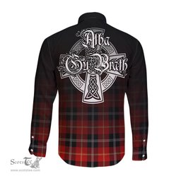ScotsTee Shop Scottish Majoribanks Clan Crest Tartan Alba Gu Brath Celtic Inspired Tartan Long Sleeve Shirt
