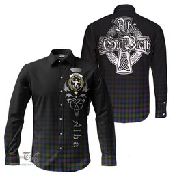 ScotsTee Shop Scottish Murray of Atholl Modern Clan Crest Tartan Alba Gu Brath Celtic Inspired Tartan Long Sleeve Shirt