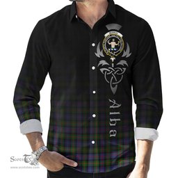 ScotsTee Shop Scottish Murray of Atholl Modern Clan Crest Tartan Alba Gu Brath Celtic Inspired Tartan Long Sleeve Shirt