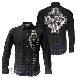ScotsTee Shop Scottish Rose Hunting Modern Clan Crest Tartan Alba Gu Brath Celtic Inspired Tartan Long Sleeve Shirt