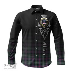 ScotsTee Shop Scottish Rose Hunting Modern Clan Crest Tartan Alba Gu Brath Celtic Inspired Tartan Long Sleeve Shirt