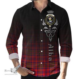 ScotsTee Shop Scottish Murray of Tulloch Modern Clan Crest Tartan Alba Gu Brath Celtic Inspired Tartan Long Sleeve Shirt