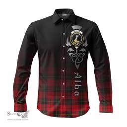 ScotsTee Shop Scottish Wallace Weathered Clan Crest Tartan Alba Gu Brath Celtic Inspired Tartan Long Sleeve Shirt
