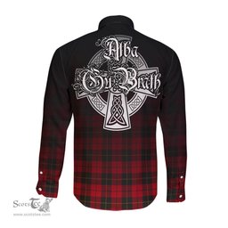 ScotsTee Shop Scottish Wallace Weathered Clan Crest Tartan Alba Gu Brath Celtic Inspired Tartan Long Sleeve Shirt