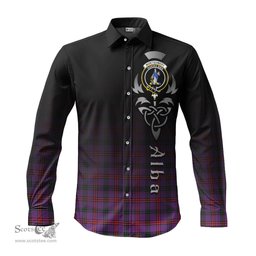 ScotsTee Shop Scottish Montgomery Modern Clan Crest Tartan Alba Gu Brath Celtic Inspired Tartan Long Sleeve Shirt