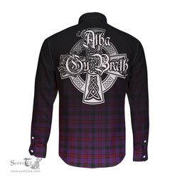 ScotsTee Shop Scottish Montgomery Modern Clan Crest Tartan Alba Gu Brath Celtic Inspired Tartan Long Sleeve Shirt