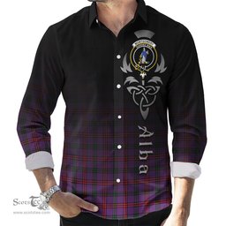 ScotsTee Shop Scottish Montgomery Modern Clan Crest Tartan Alba Gu Brath Celtic Inspired Tartan Long Sleeve Shirt