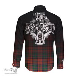 ScotsTee Shop Scottish Stewart of Appin Ancient Clan Crest Tartan Alba Gu Brath Celtic Inspired Tartan Long Sleeve Shirt