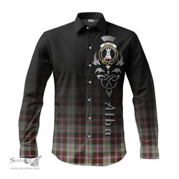 ScotsTee Shop Scottish MacLean Dress Clan Crest Tartan Alba Gu Brath Celtic Inspired Tartan Long Sleeve Shirt
