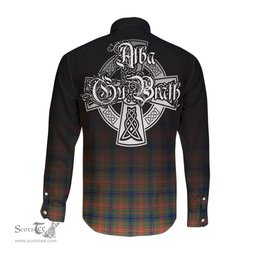 ScotsTee Shop Scottish Wilson Ancient Clan Crest Tartan Alba Gu Brath Celtic Inspired Tartan Long Sleeve Shirt