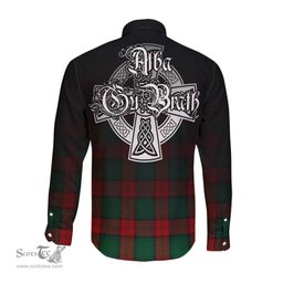 ScotsTee Shop Scottish Stewart Atholl Modern Clan Crest Tartan Alba Gu Brath Celtic Inspired Tartan Long Sleeve Shirt
